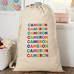 Vibrant Name Personalized Kid's Laundry Bag
