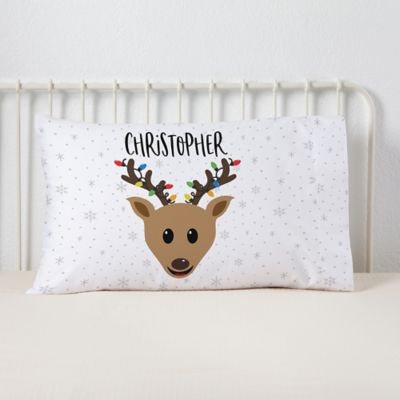 Build Your Own Boy Reindeer Personalized Pillowcase