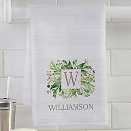 Greenery Monogram Personalized Hand Towel