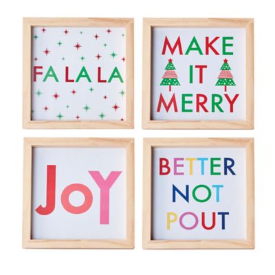 H for Happy&trade; 5-Piece Interchangeable Christmas Tabletop Sign Set
