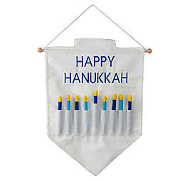 H for Happy™ 19.5-Inch Happy Hanukkah Hanging Wall Sign in White/Blue
