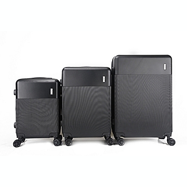 Mirage Luggage Alva 3-Piece Hardside Expandable Spinner Luggage Set in Black. View a larger version of this product image.