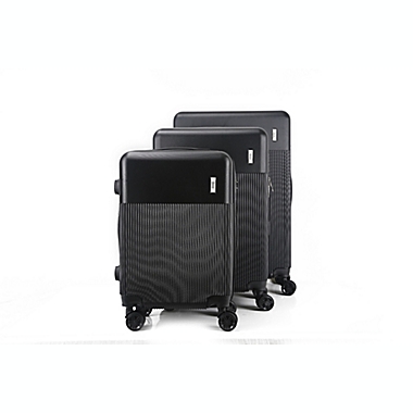 Mirage Luggage Alva 3-Piece Hardside Expandable Spinner Luggage Set in Black. View a larger version of this product image.
