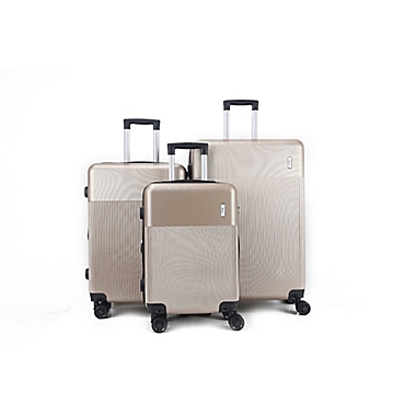 Mirage Luggage Alva 3-Piece Hardside Expandable Spinner Luggage Set in Latte. View a larger version of this product image.