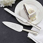 Mx. Title Engraved Wedding Cake Knife & Server Set