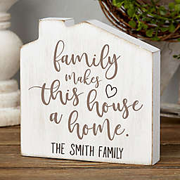 "Family Makes this House a Home" Personalized Shelf Block