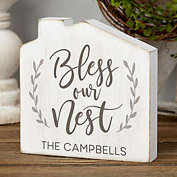 "Bless Our Nest" Personalized Shelf Block