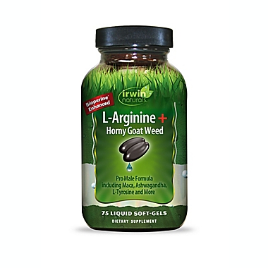 Irwin Naturals&reg; 75-Count L-Arginine +Horny Goat Weed Liquid Soft Gels. View a larger version of this product image.