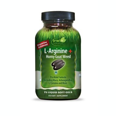 Irwin Naturals&reg; 75-Count L-Arginine +Horny Goat Weed Liquid Soft Gels. View a larger version of this product image.