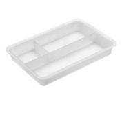 Squared Away&trade; 3-Tier Utility Storage Cart Sliding Organizer Tray in Frost