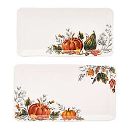 Bee & Willow™ 2-Piece Fall Pumpkin Rectagular Serving Platter Set