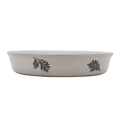 Bee & Willow&trade; 10-Inch Autumn Leaf Pie Plate in White/Grey. View a larger version of this product image.