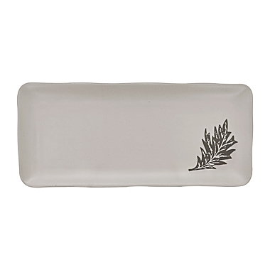 Bee &amp; Willow&trade; Autumn Leaf Serving Platter in White/Grey. View a larger version of this product image.
