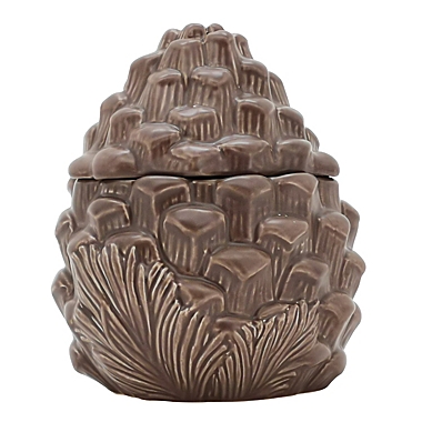 Bee & Willow&trade; Pine Cone Figurine Winter Candy Dish in Brown. View a larger version of this product image.