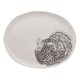 Bee & Willow™ 20-Inch Turkey Motif Serving Platter in White