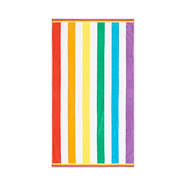 H for Happy&trade; Jacquard Beach Towel in Rainbow. View a larger version of this product image.