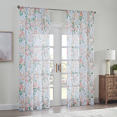 Waverly&reg; Blushing Blooms Floral 63-Inch Multicolor Rod Pocket Window Curtain Panel. View a larger version of this product image.