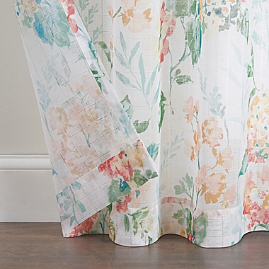 Waverly&reg; Blushing Blooms Floral 63-Inch Multicolor Rod Pocket Window Curtain Panel. View a larger version of this product image.