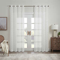 Waverly® Eureka Burnout 84-Inch Grommet Window Curtain Panel in White