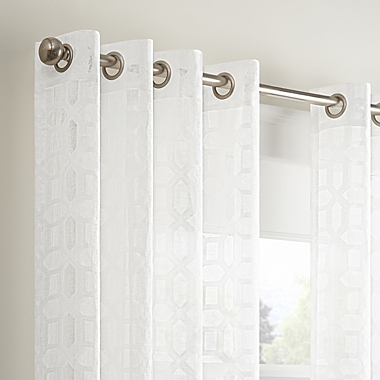 Waverly&reg; Eureka Burnout 84-Inch Grommet Window Curtain Panel in White. View a larger version of this product image.