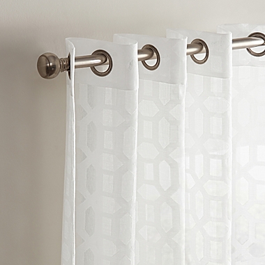 Waverly&reg; Eureka Burnout 84-Inch Grommet Window Curtain Panel in White. View a larger version of this product image.