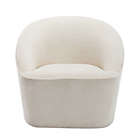 Alternate image 4 for eLuxury Supply Faux Shearling Barrel Swivel Chair in Cream