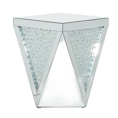 Ridge Road D&eacute;cor Glam Mirrored Accent Table in Silver. View a larger version of this product image.