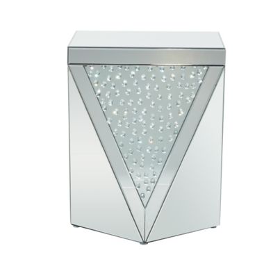 Ridge Road D&eacute;cor Glam Mirrored Accent Table in Silver. View a larger version of this product image.