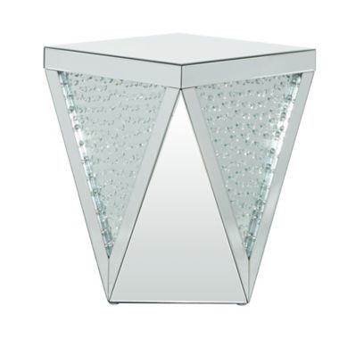 Ridge Road D&eacute;cor Glam Mirrored Accent Table in Silver. View a larger version of this product image.