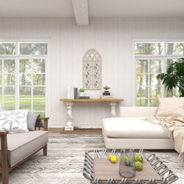 Ridge Road D&eacute;cor 6-Opening Whitewashed Wood Vintage Wall Photo Frame. View a larger version of this product image.