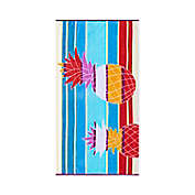 H for Happy&trade; Waves Jacquard Beach Towel in Pineapple