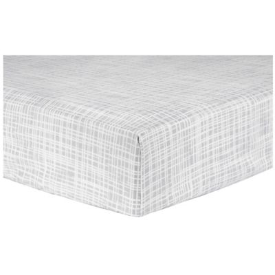 Trend Lab&reg; Criss Cross Flannel Deluxe Fitted Crib Sheet in Grey