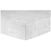 Trend Lab&reg; Criss Cross Flannel Deluxe Fitted Crib Sheet in Grey