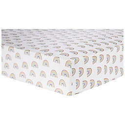 Trend Lab® Pastel Rainbows Flannel Deluxe Fitted Crib Sheet