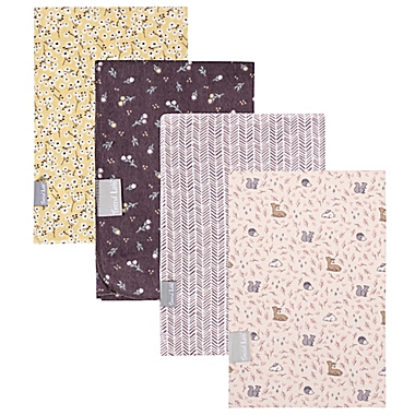 Trend Lab&reg; 4-Pack Autumn Forest Flannel Swaddling Blankets in Rust. View a larger version of this product image.
