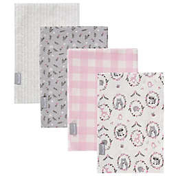 Trend Lab® 4-Pack Sweet Forest Friends Flannel Swaddling Blankets in Pink