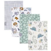 Trend Lab&reg; 4-Pack Dino Safari Flannel Swaddling Blankets in Green