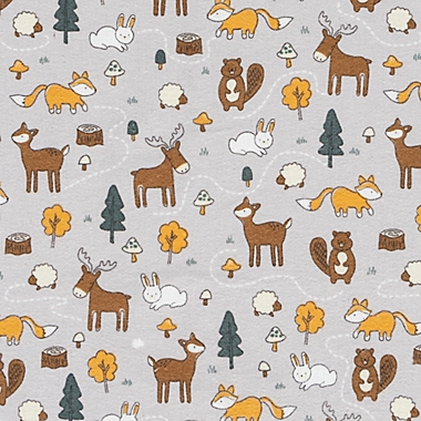 Trend Lab&reg; 4-Pack Woodland Trail Flannel Swaddling Blankets in Grey. View a larger version of this product image.
