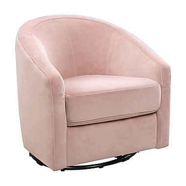 Babyletto Madison Swivel Glider in Blush Pink Velvet. View a larger version of this product image.