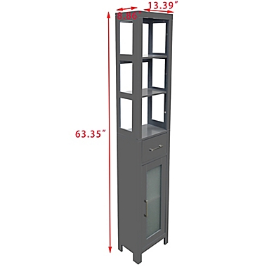 Studio 3B&trade; Hudson Bathroom Tower Cabinet in Grey. View a larger version of this product image.