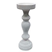 Everhome&trade; 12-Inch Beaded Candle Holder in White
