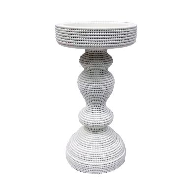Everhome&trade; 8.5-Inch Beaded Candle Holder in Blue/White. View a larger version of this product image.