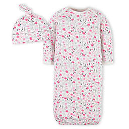 Gerber® Preemie 2-Piece Roses Gown & Cap Set in Pink