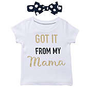 Start-Up Kids&reg; Size 2T 2-Piece &quot;Got It From My Mama&quot; Short and Headband Set in White