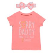 Start-Up Kids&reg; Size 3T 2-Piece Sorry Dad T-Shirt and Headband Set in Orange