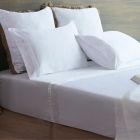 Alternate image 0 for Everhome&trade; Egyptian Cotton Cane Embroidered 700-Thread-Count Twin XL Flat Sheet in White