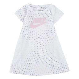 Nike® Size 2T Essentials Swoosh Wave Dress with Diaper Cover in White