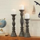 Alternate image 1 for Ridge Road Decor 3-Piece Traditional Wood Candle Holder Set