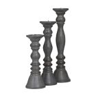 Alternate image 4 for Ridge Road Decor 3-Piece Traditional Wood Candle Holder Set