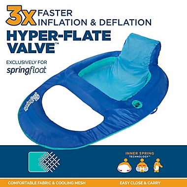 SwimWays&reg; Spring Float Sit-Up Pool Recliner in Blue. View a larger version of this product image.